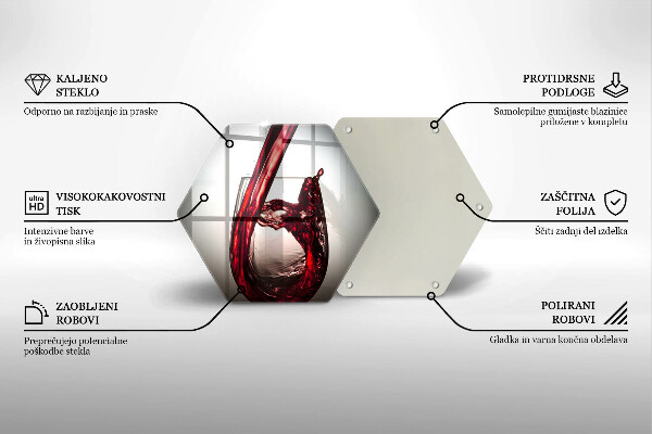 Deska szklana do kuchni Kieliszek i czerwone wino