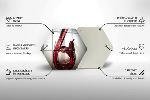 Deska szklana do kuchni Kieliszek i czerwone wino
