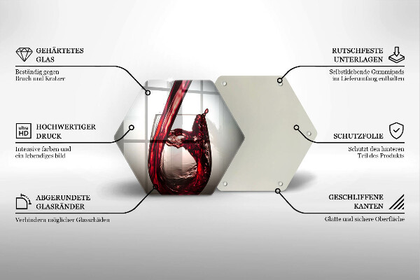 Deska szklana do kuchni Kieliszek i czerwone wino