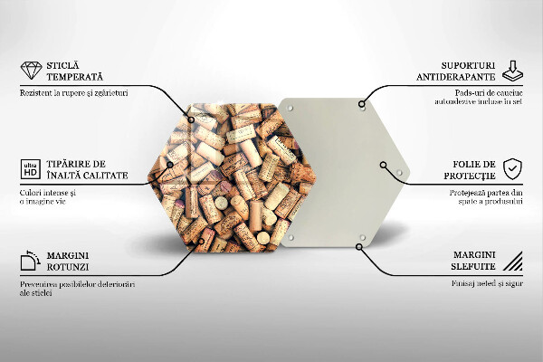 Deska szklana do kuchni Korki wina wzór