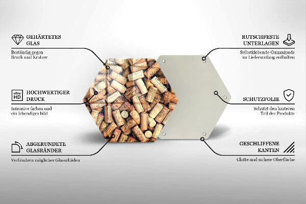 Deska szklana do kuchni Korki wina wzór
