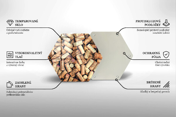 Deska szklana do kuchni Korki wina wzór