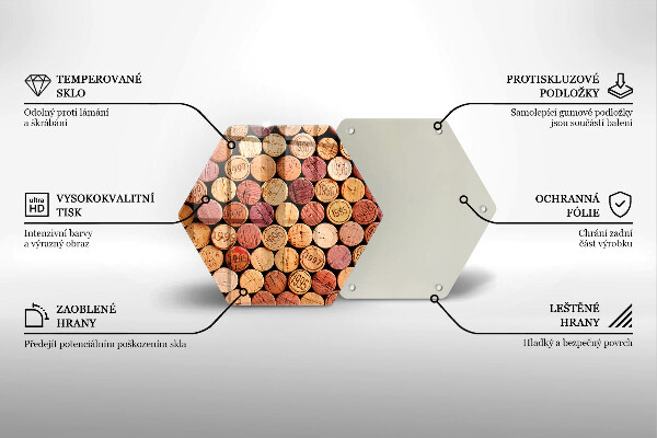 Deska szklana do kuchni Wzór korki wina