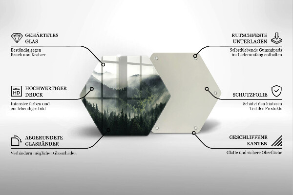 Deska kuchenna Pejzaż las i mgła