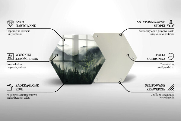 Deska kuchenna Pejzaż las i mgła