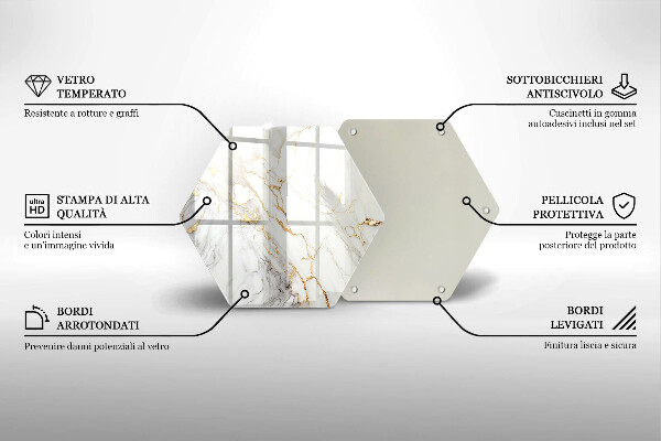 Deska kuchenna Jasny marmur ze złotem