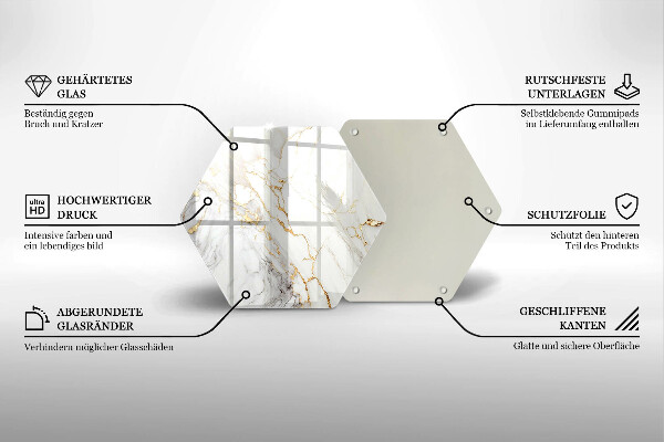 Deska kuchenna Jasny marmur ze złotem