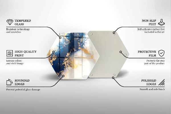 Deska kuchenna Abstrakcja z błękitem