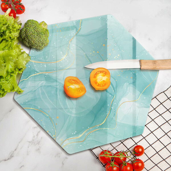 Deska kuchenna Błękitno-złota abstrakcja