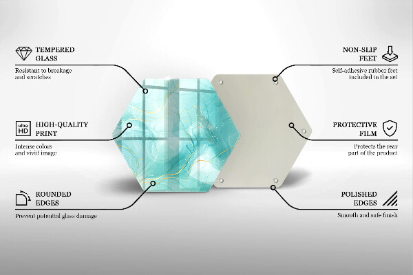 Deska kuchenna Błękitno-złota abstrakcja