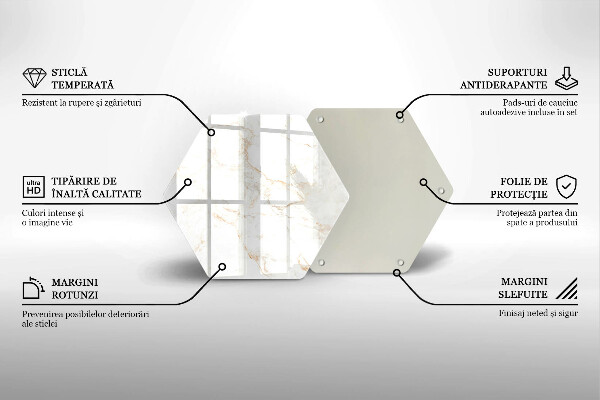 Deska szklana do kuchni Elegancki kamień marmur