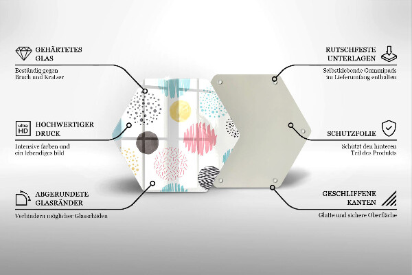 Deska szklana do kuchni Malowane kształty