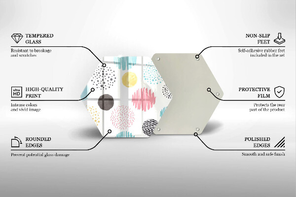Deska szklana do kuchni Malowane kształty