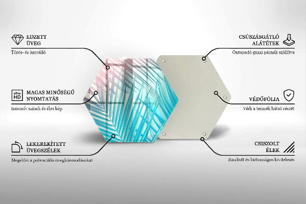 Deska szklana do kuchni Pastelowe liście