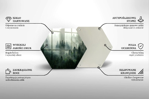 Deska szklana do kuchni Pejzaż zamglony las