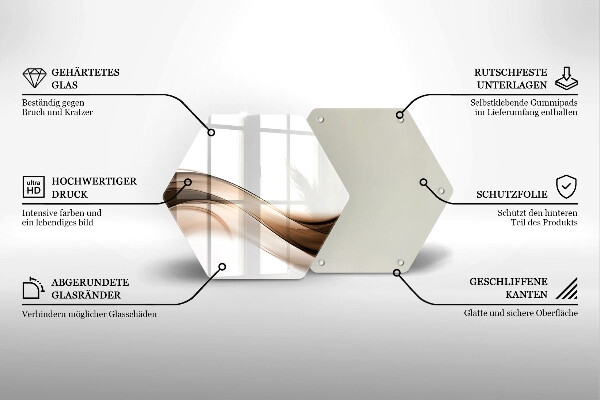 Deska szklana do kuchni Abstrakcja brązowe linie