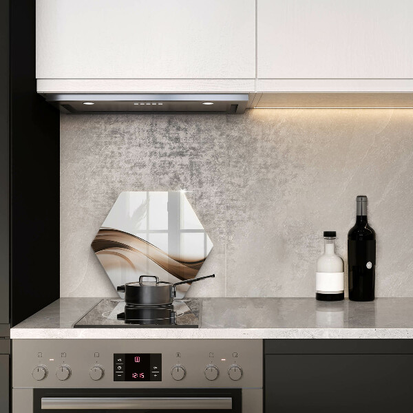 Deska szklana do kuchni Abstrakcja brązowe linie