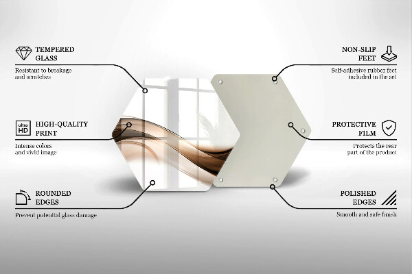 Deska szklana do kuchni Abstrakcja brązowe linie