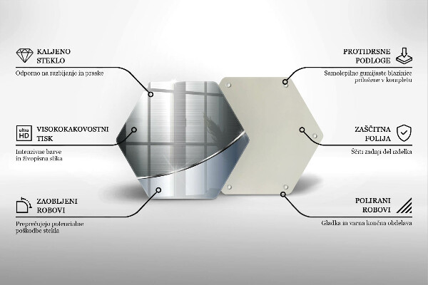 Deska szklana do kuchni Wzór metalowa abstrakcja