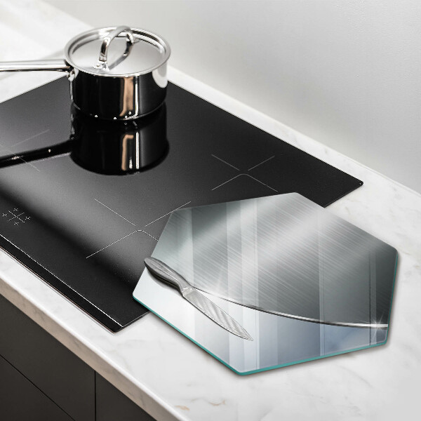 Deska szklana do kuchni Wzór metalowa abstrakcja