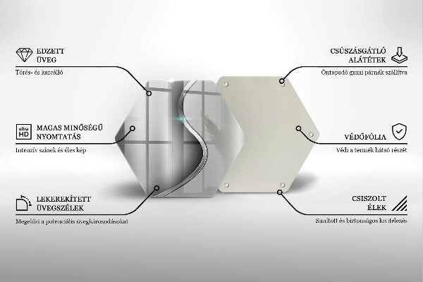 Deska szklana do kuchni Abstrakcja srebrny metal