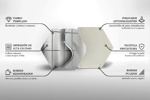 Deska szklana do kuchni Abstrakcja srebrny metal