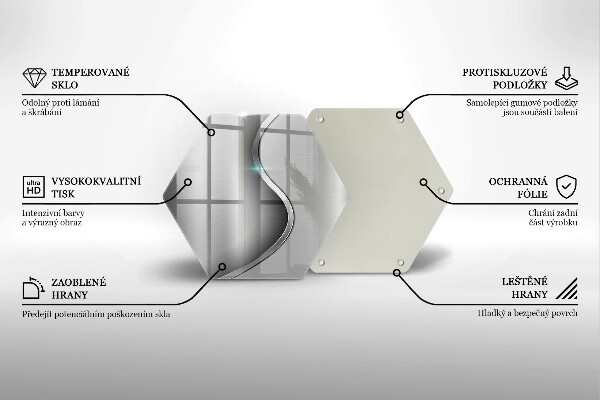 Deska szklana do kuchni Abstrakcja srebrny metal