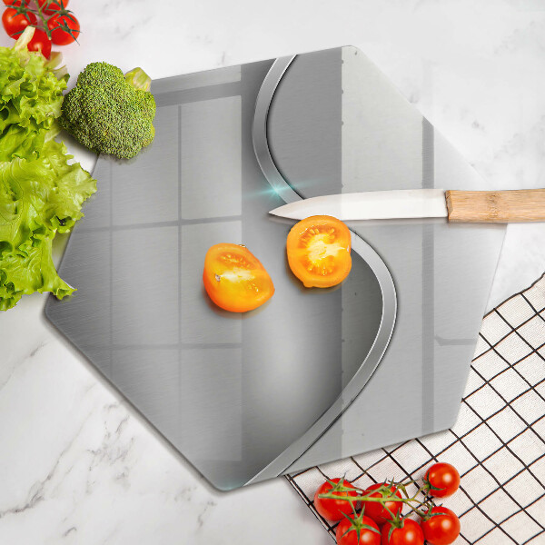 Deska szklana do kuchni Abstrakcja srebrny metal