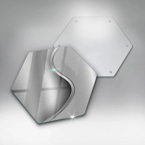 Deska szklana do kuchni Abstrakcja srebrny metal