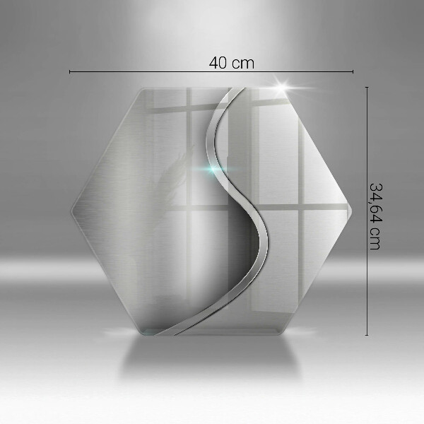 Deska szklana do kuchni Abstrakcja srebrny metal