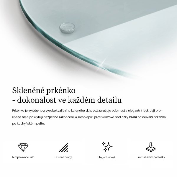 Deska szklana przezroczysta fi30 cm