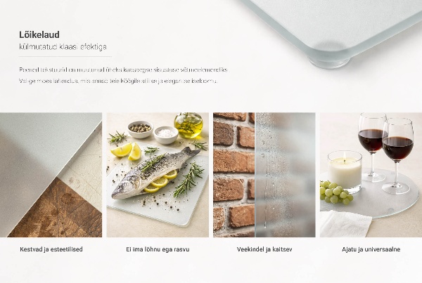 Podwójna szklana deska kuchenna, 2 sztuki, rozmiar 30 x 52 cm