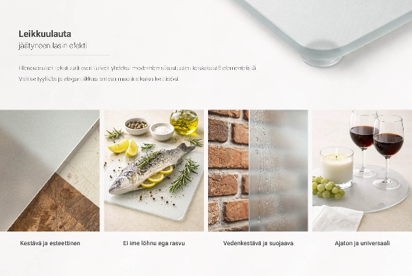 Prostokątna szklana deska do krojenia 52x40 cm