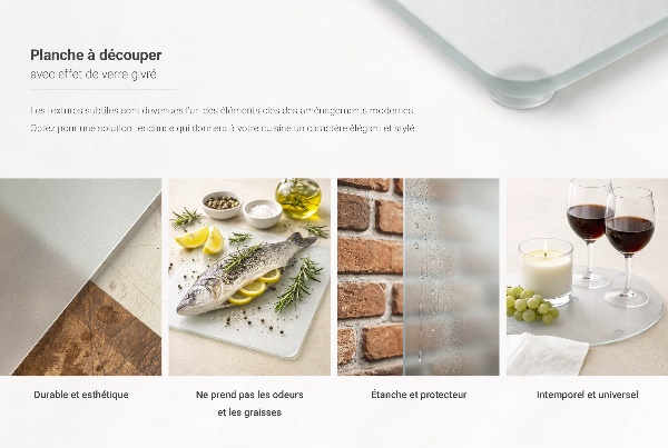 Prostokątna deska szklana do krojenia w rozmiarze 80x52 cm