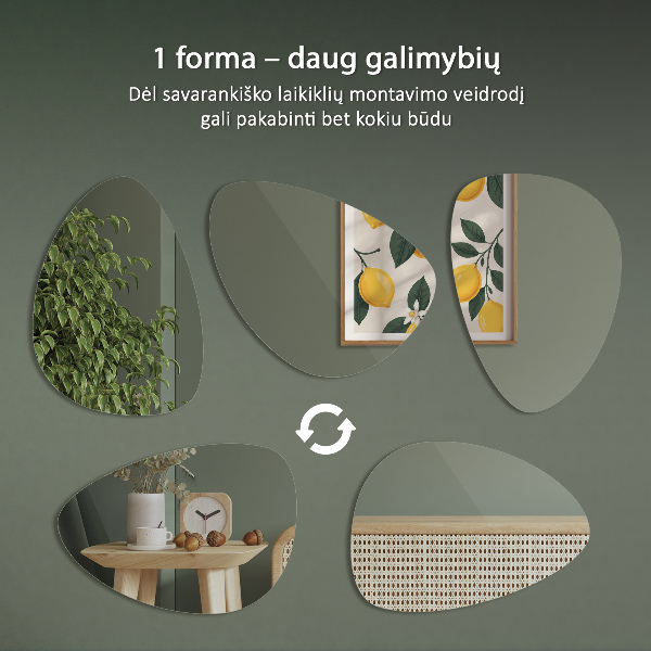 Organiczne lustro jajowate 64x90 cm