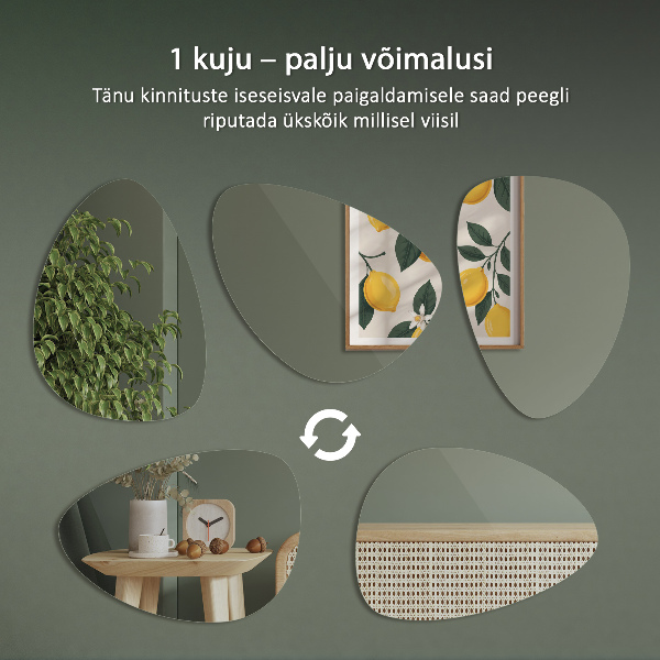 Organiczne lustro jajowate 64x90 cm