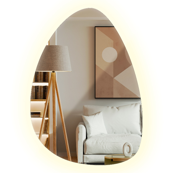 Organiczne lustro jajowate LED 50x70 cm