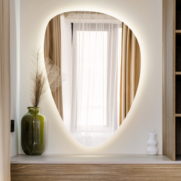 Organiczne lustro jajowate LED 50x70 cm