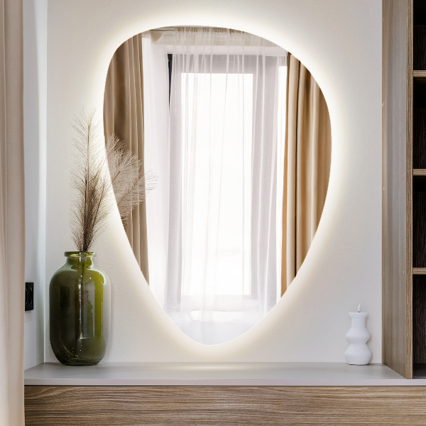 Organiczne lustro jajowate LED 50x70 cm