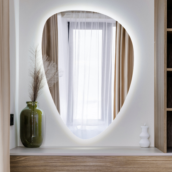 Lustro w kształcie jajka LED 57x80 cm