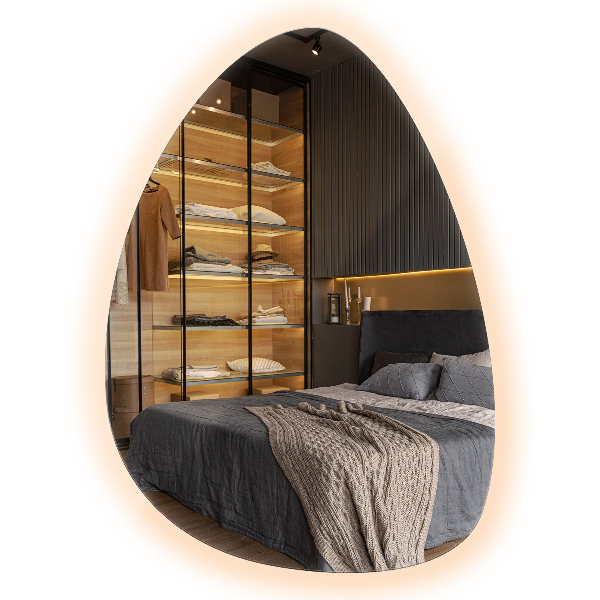 Lustro jajowate LED 64x90 cm