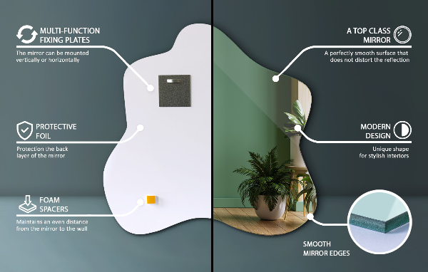 Lustro asymetryczne plama 58x58 cm