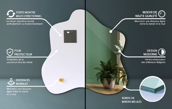 Lustro asymetryczne plama 68x67 cm