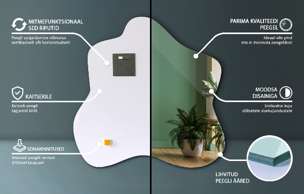 Lustro asymetryczne plama 68x67 cm