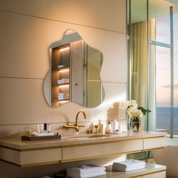 Lustro asymetryczne plama 68x67 cm