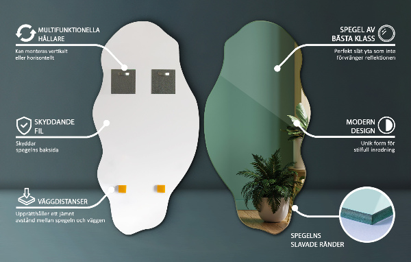 Lustro organiczne plama dekoracyjne 40x80