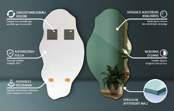 Lustro organiczne plama dekoracyjne 40x80