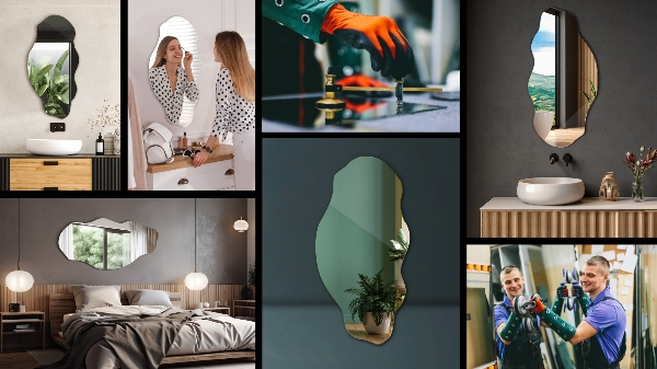 Lustro organiczne plama dekoracyjne 40x80