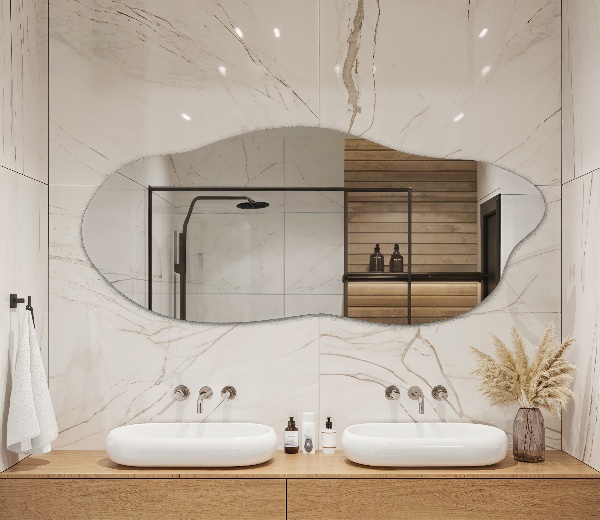 Lustro nieregularne dekoracyjne na ścianę 35x80 cm