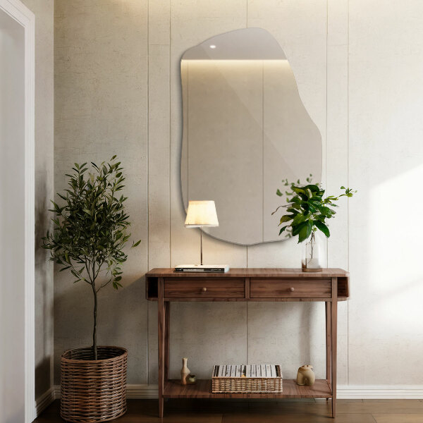 Lustro organiczny kształt stylowe 90x59 cm